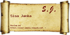 Sisa Janka névjegykártya